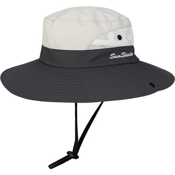 Women's Outdoor UV Protection Sun Hats Mesh Beach Fishing Hat Ponytail Hole - Picture 2 of 7